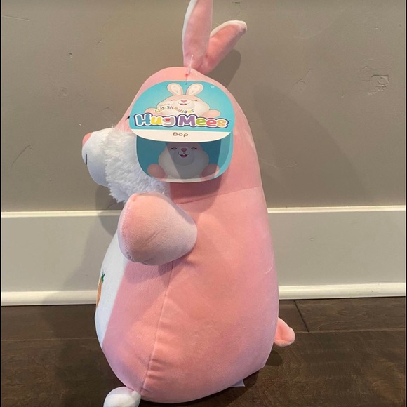 🚫SOLD🚫 Squishmallows Hop The Pink Bunny Easter Hug Mees 14” HTF With Carrot - Picture 2 of 6